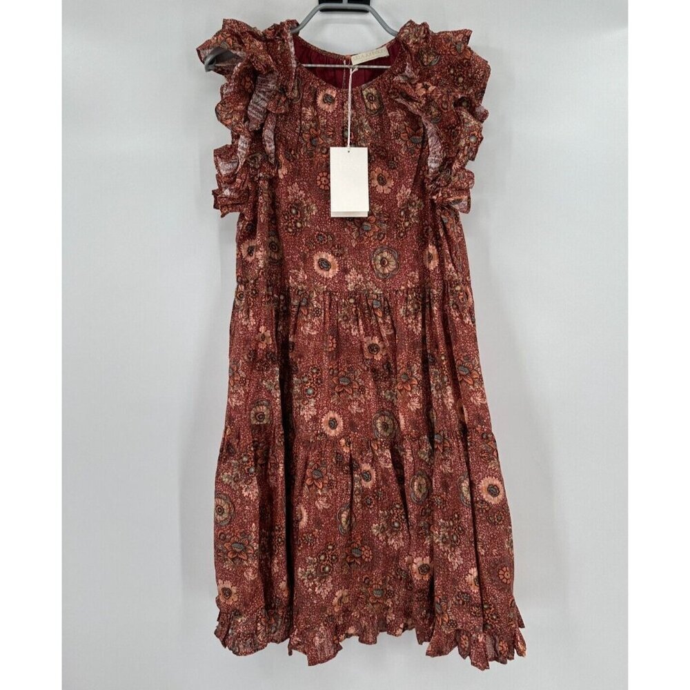 ULLA JOHNSON Rose Bud Adele Dress sz 6 NWT Floral Print Mini Tiered NWT $375